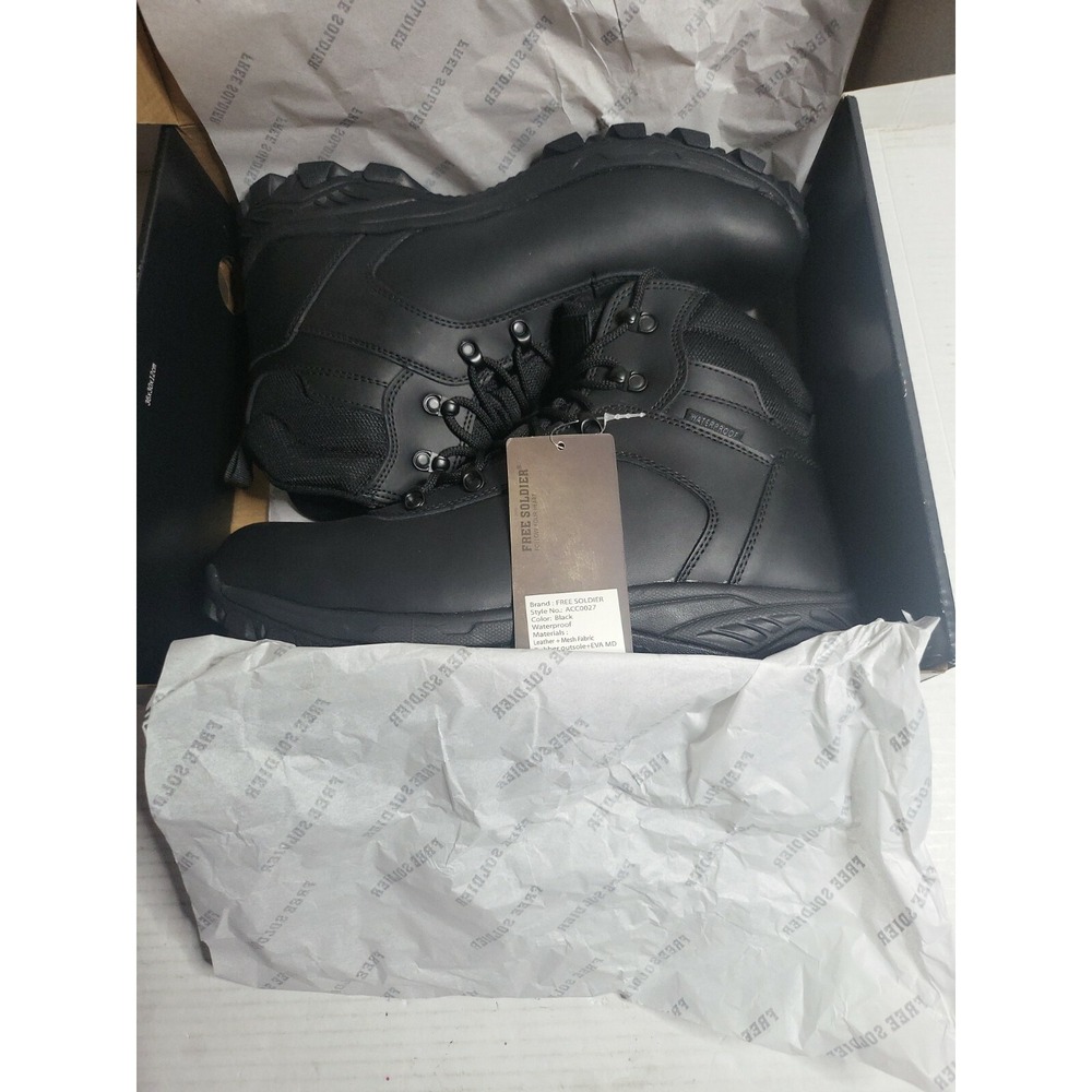 FREE SOLDIER Men's Waterproof Hiking Boots  ACC0027 black Size 13 New with Tags